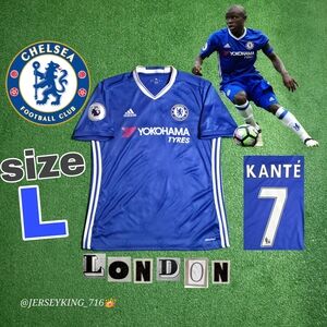 Adidas Chelsea FC N'golo Kante #7 2016/2017 Home Blue Jersey EPL Patch Size Larg